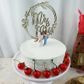 CAKE TOPPER WOOD MR AND MRS 1PCS