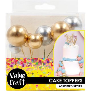 CAKE TOPPER BALLS METALLIC MIX 10PCS