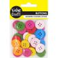 BUTTON WOOD COLOURED 2CM ASSRTD 20G