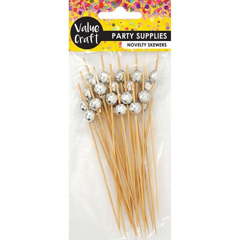 NOVELTY SKEWERS DISCO BALLS 25PCS