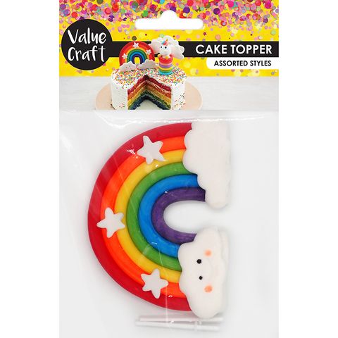 CAKE TOPPER PLASTICINE RAINBOW 1PC