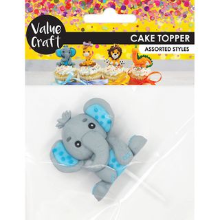 CAKE TOPPER PLASTICINE ELEPHANT 1PC