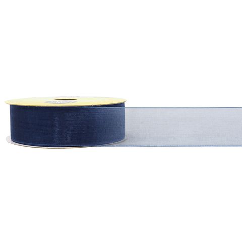 RIB 22MM ORGANZA NAVY 8M