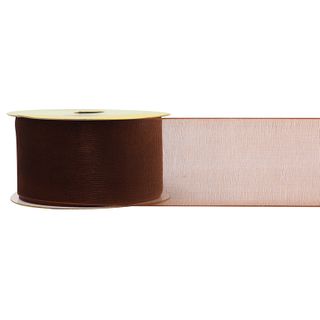 RIB 38MM ORGANZA MOCHA 4M