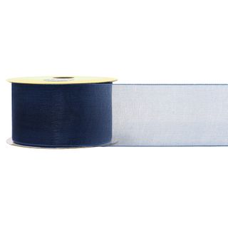 RIB 38MM ORGANZA NAVY 4M