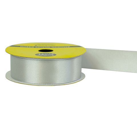 RIB 22MM POLYESTER SATIN SILVER 3M