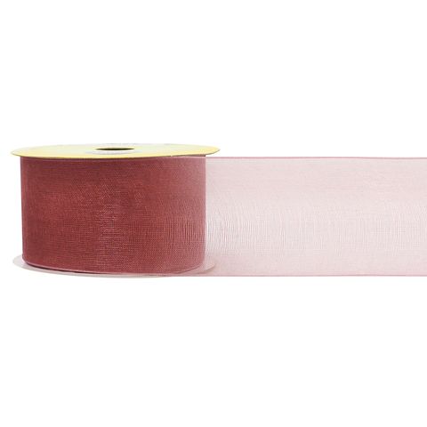 RIB 38MM ORGANZA ROSE 4M