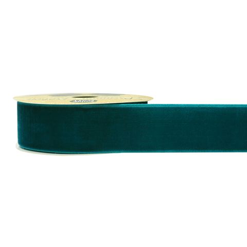 RIB 25MM VELVET TEAL 2M