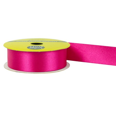RIB 22MM POLYESTER SATIN HOT PINK 3M