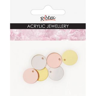 ACRYLIC JEWEL CIRCLE 15MM MIRROR 6PC