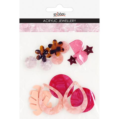 ACRYLIC JEWEL GIANT PACK PINK 16PCS