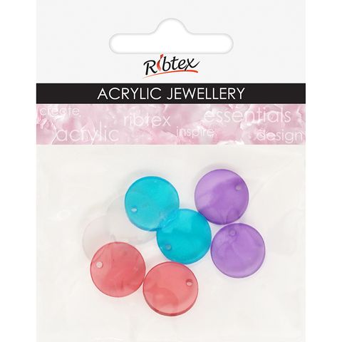 ACRYLIC JEWEL CIRCLE 15MM TRSPARENT 8PC