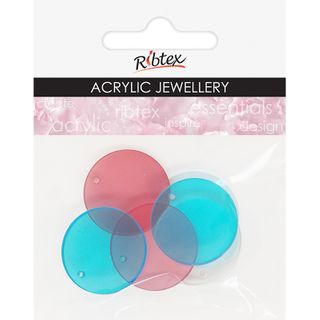 ACRYLIC JEWEL CIRCLE 25MM TRANSPARNT 6PC