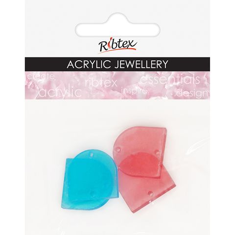 ACRYLIC JEWEL ARCH 20MM PINK BLUE 4PC