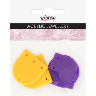 ACRYLIC JEWEL CH ARCH 30MM YELL PURP 4PC