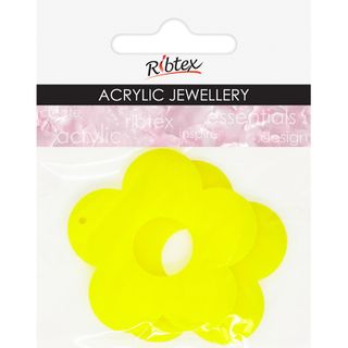 ACRYLIC JEWEL FLOWER OPAQ 50MM YELL 2PC