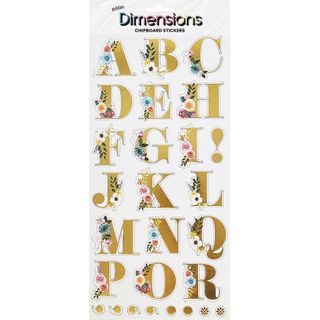 DIMENSIONS STICK ALPHA GOLD FOIL FLOWER