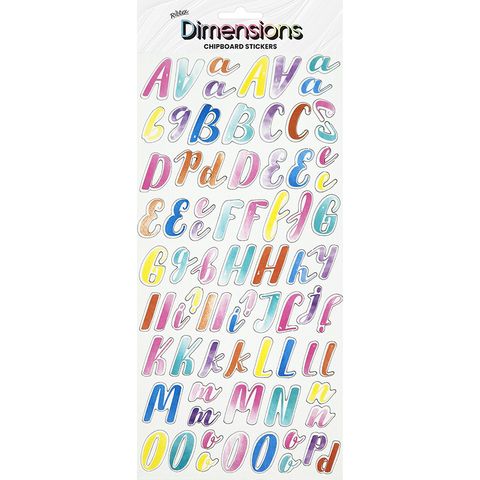 DIMENSIONS STICK ALPHA WATERCOLOR SCRIPT