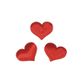 PUFFY SHAPES FABRIC HEARTS 40PCS RED