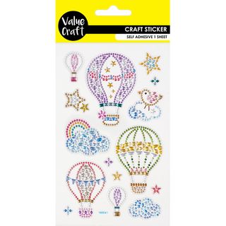 Stickers Crystal Dots Hot Air Baloon 1Sh