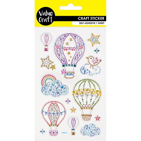 Stickers Crystal Dots Hot Air Baloon 1Sh