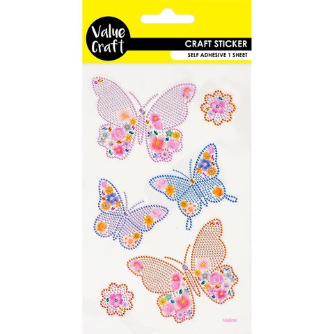 STICKERS CRYSTAL DOTS BUTTERFLIES 1SH