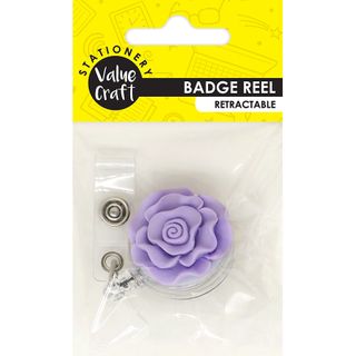 Retractable Badge Reel Rose 1Pc