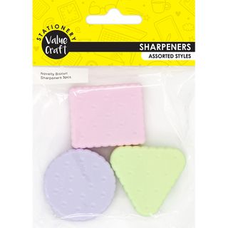 Novelty Biscuit Sharpeners 3Pc