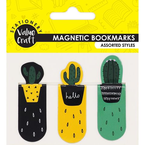Magnetic Cactus Bookmarks 3Pc