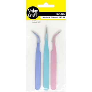 JF CRAFT TWEEZERS ASSORTED 3PCS