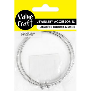 JF SILVER BANGLE 2PCS