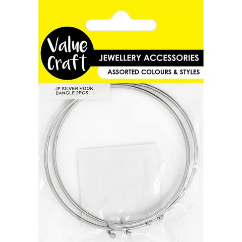 JF SILVER BANGLE 2PCS