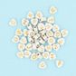 ALPHABET HEART WHITE BEADS GOLD 25G