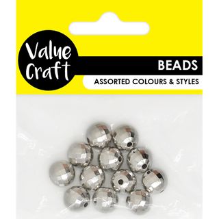 DISCO BALL BEAD 12MM SILVER 12PCS