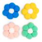Flower Pom Pom Embellishments Asst 4Pc