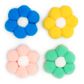 FLOWER POM POM EMBELLISHMENTS ASST 4PCS