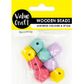 BEAD WOOD GEO 16MM PASTEL 8PCS