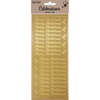 XMAS PEEL STICKER TEXT-HOLLY GOLD 1SH