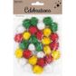 XMAS POM POMS TRADITIONAL W FOIL 30PCS