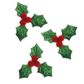 XMAS HOLLY W POM POM BERRY 15PC