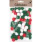 XMAS POM POM TRAD RED GREEN WHITE 100PC