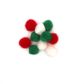 XMAS POM POM TRAD RED GREEN WHITE 100PC