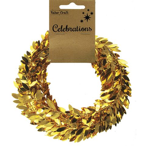 XMAS GARLAND BOXWOOD FOIL GOLD 3MT