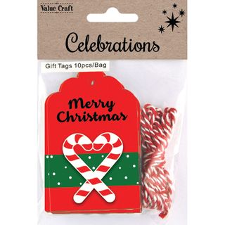 XMAS GIFT TAGS 3D RED 10PCS