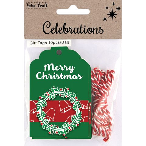 XMAS GIFT TAGS 3D GREEN 10PCS