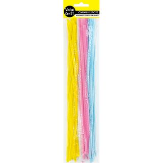 CHENILLE STICKS 6MM PASTEL 60PCS