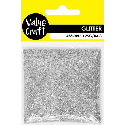 CRAFT GLITTER IN BAG SILVER 25G