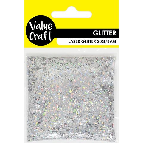 CRAFT GLITTER LASER SILVER 20G