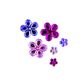 RHINESTONE FLOWER PK-PP MIX 63PCS