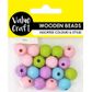 BEAD WOOD ROUND 15MM PASTEL 18PCS